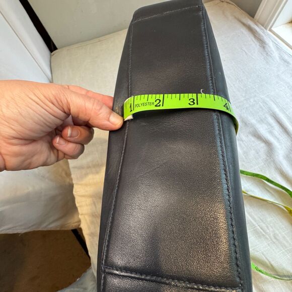 Vintage Etienne Aigner Navy Leather Hobo Shoulder Bag Horseshoe Logo - Picture 9 of 15